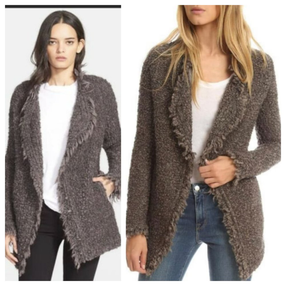NWT IRO Campbell Frayed Boucle Knit Wool Cardigan Sweater Jacket - Picture 1 of 9